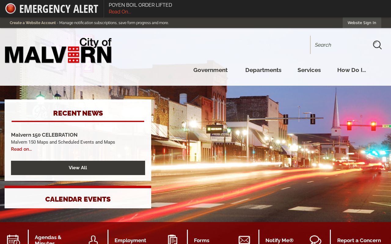 Malvern criminal history City Hall records routing