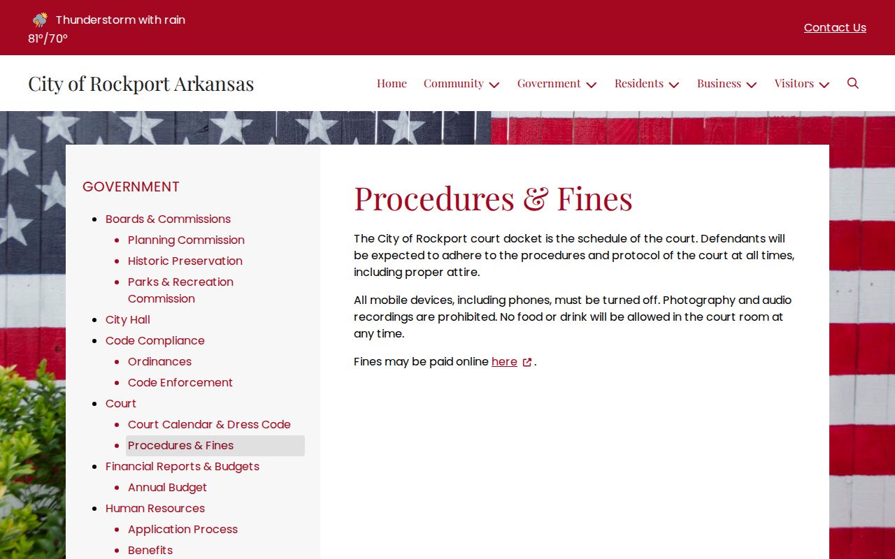 Rockport criminal history court procedures and fines